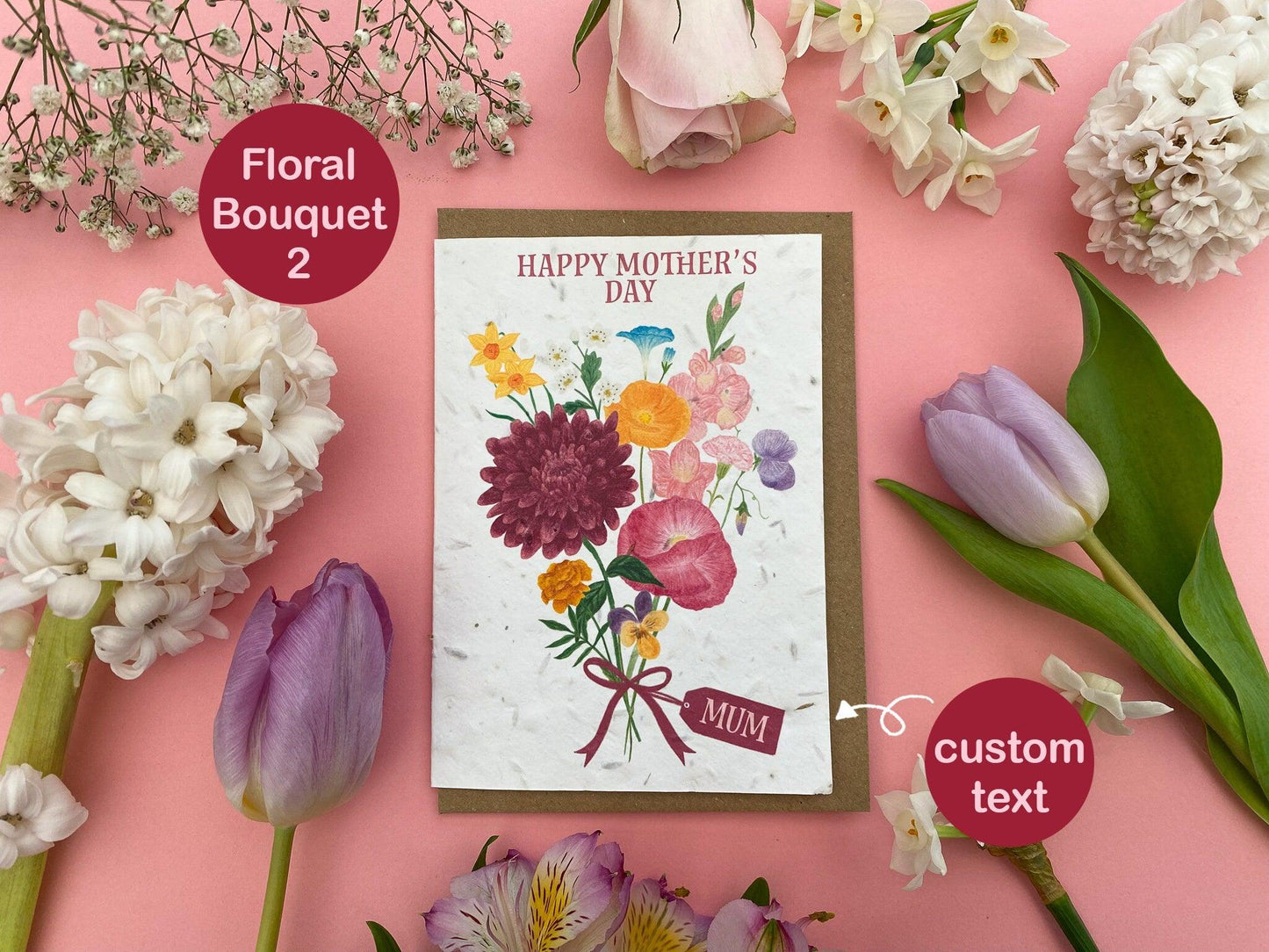Personalised plantable Mother's day bouquet card - Sofia Papa Designs