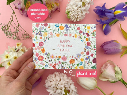 Personalised plantable floral card - Sofia Papa Designs