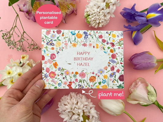 Personalised plantable floral card - Sofia Papa Designs