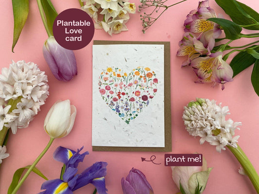 Plantable Floral heart card - Sofia Papa Designs
