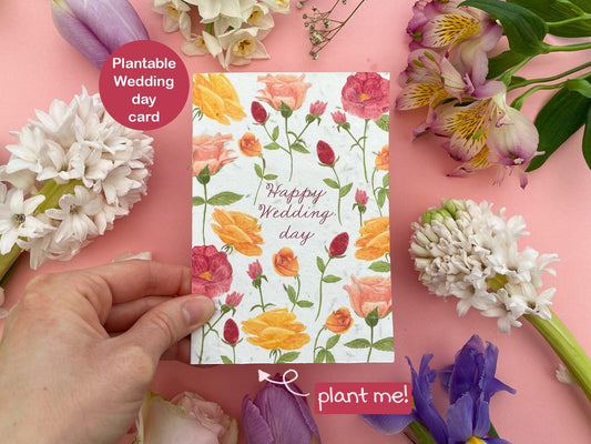 Plantable Happy Wedding day card - Sofia Papa Designs