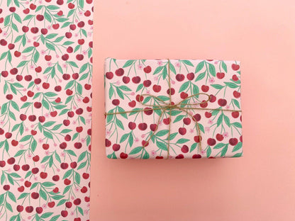 Cherry recyclable wrapping paper - Sofia Papa Designs