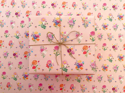 Bouquet flowers recyclable wrapping paper - Sofia Papa Designs