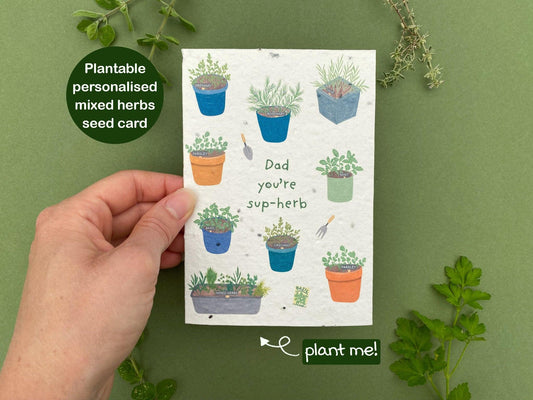 Plantable personalised father's day card - Sofia Papa Designs