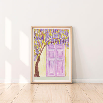 Wisteria purple door print - Sofia Papa Designs