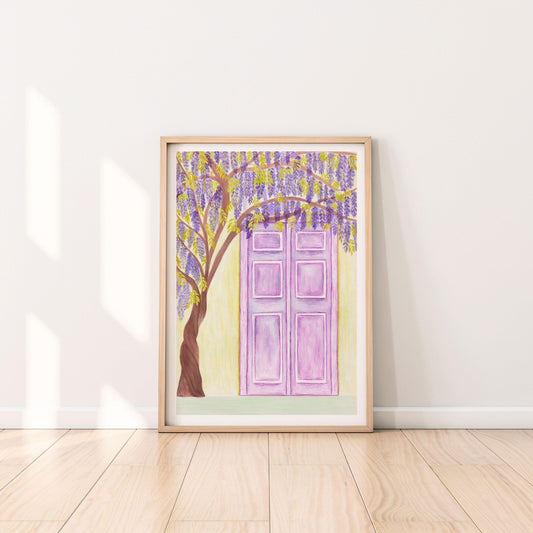 Wisteria purple door print - Sofia Papa Designs