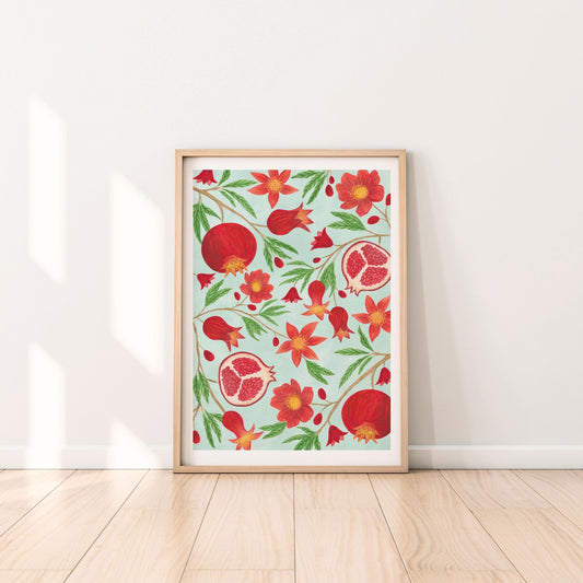 Pomegranate art print - Sofia Papa Designs