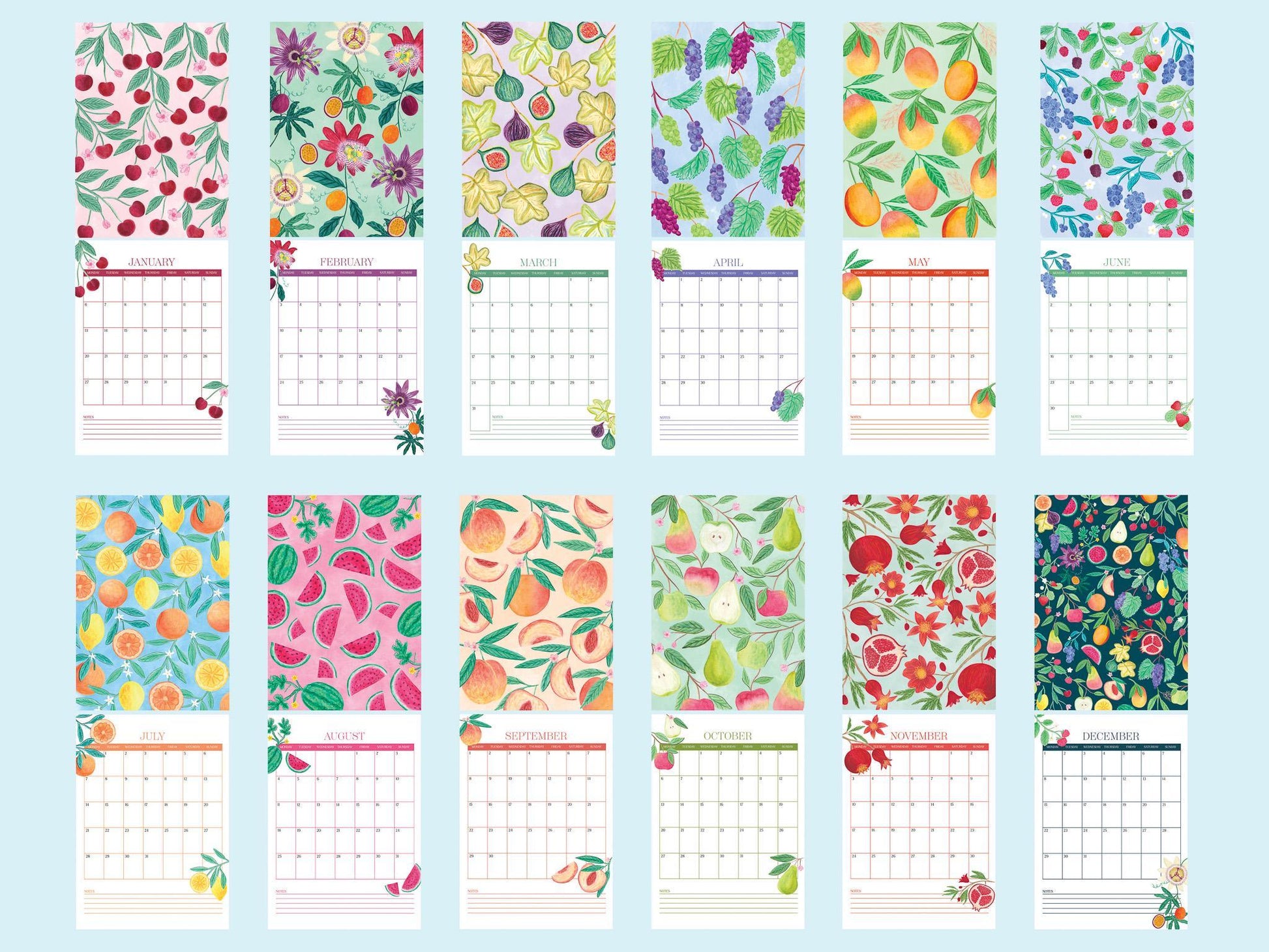 2025 Fruit calendar - Sofia Papa Designs