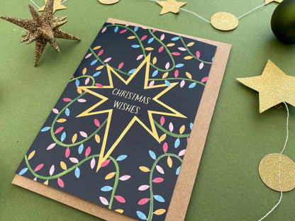 Charity Christmas star and lights card
