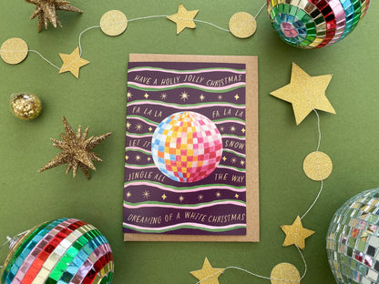 Charity Christmas Disco ball card