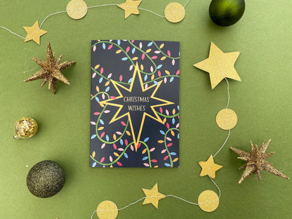 Charity Christmas star and lights card