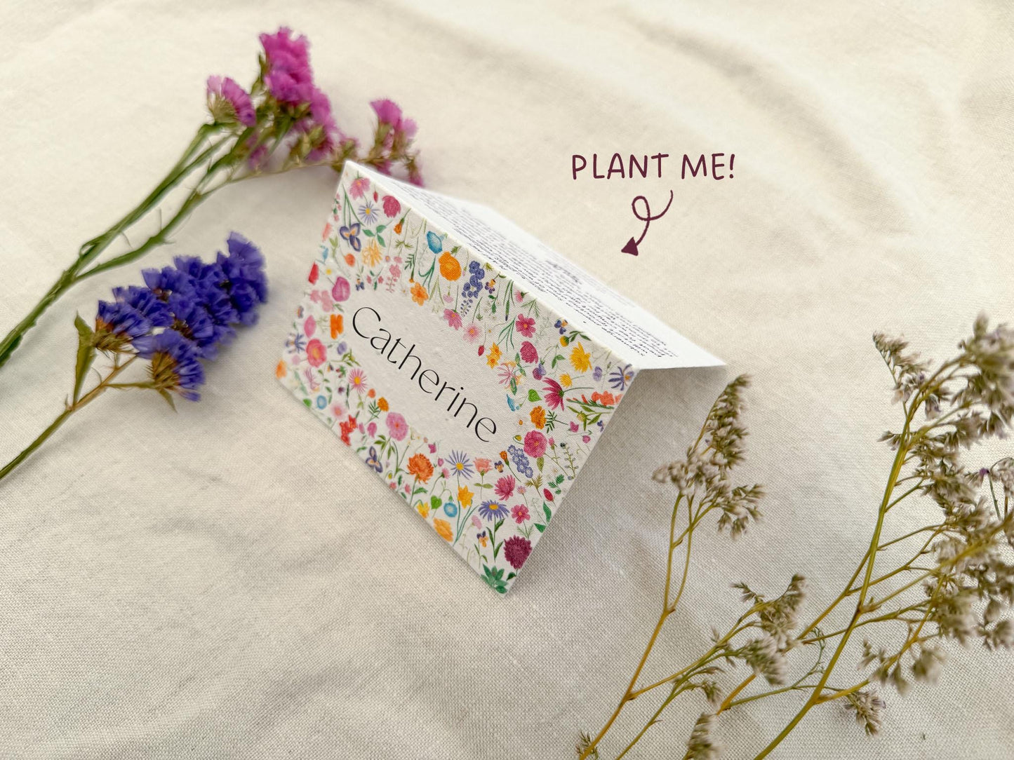 Plantable Wedding Floral Place Cards