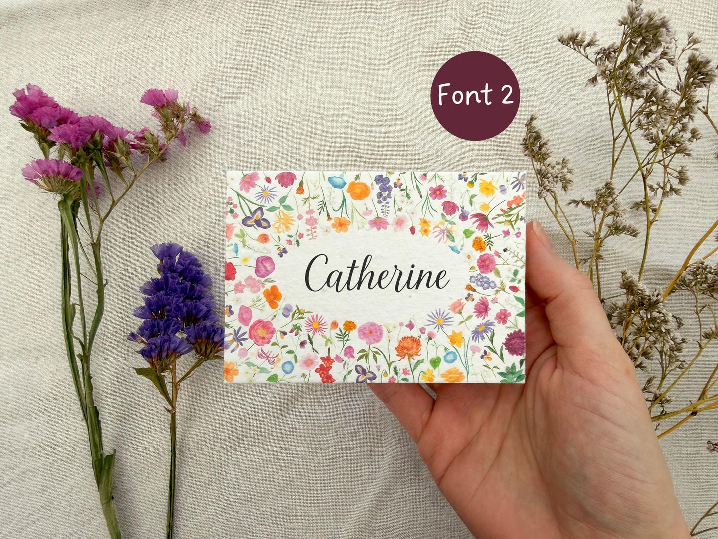 Plantable Wedding Floral Place Cards