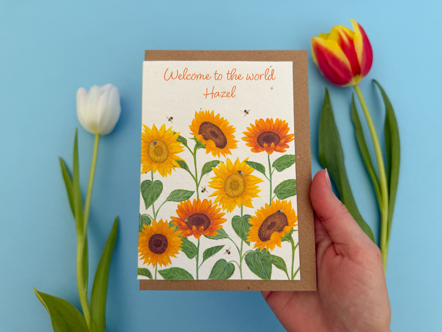 Personalised Sunflower plantable card