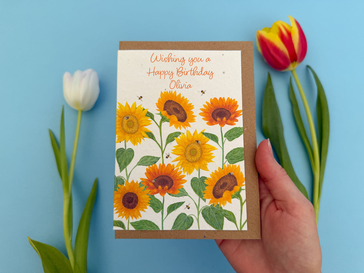 Personalised Sunflower plantable card