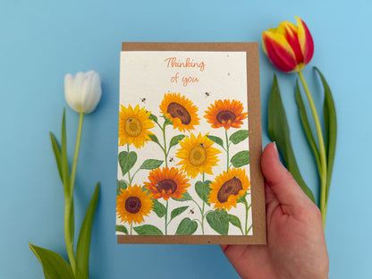 Personalised Sunflower plantable card