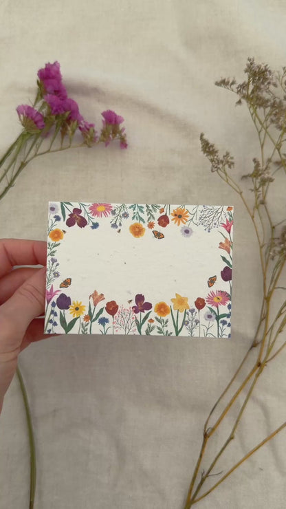 Plantable Wedding Floral border Place Cards