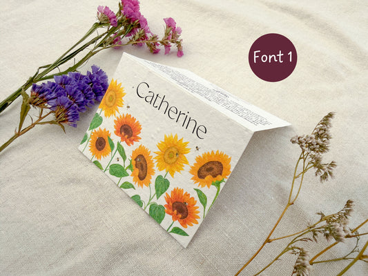 Plantable Wedding Sunflower Place Cards