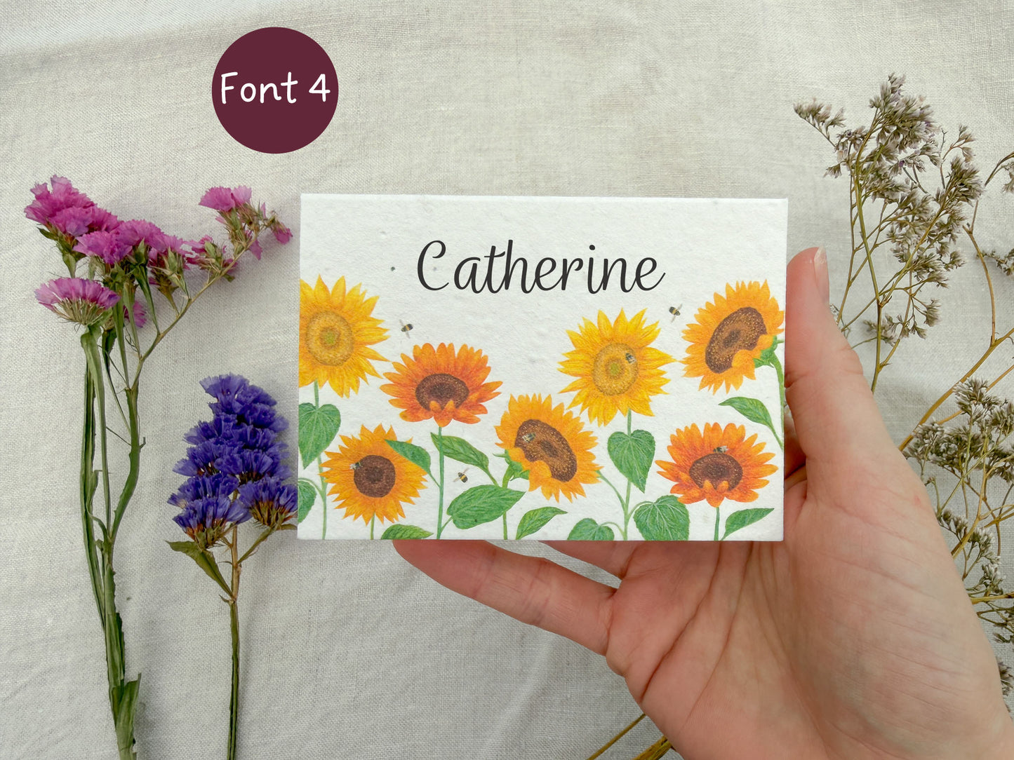 Plantable Wedding Sunflower Place Cards