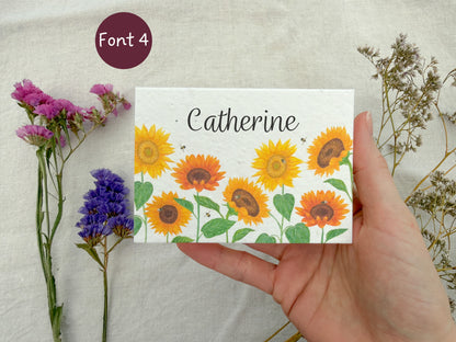 Plantable Wedding Sunflower Place Cards