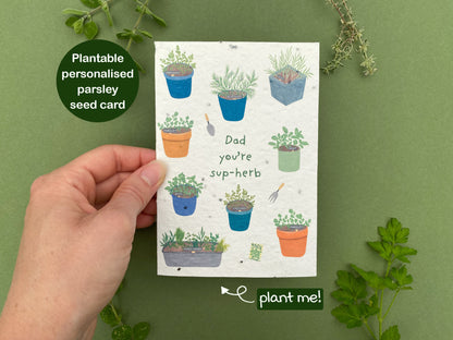 Plantable personalised father's day card