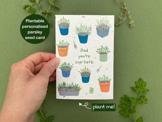 Plantable personalised father's day card